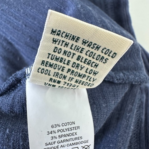 LL Bean Soft Stretch Courduroy Pullover Blue Half Zip Velour Petite L - Picture 10 of 10